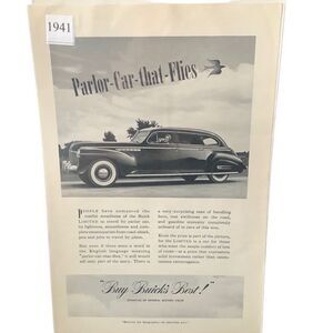 Vintage 1941 Buick Parlor-Car-That-Flies Ad Advertisement